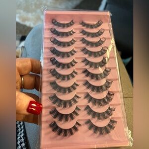 10 pair false curled  eye lashes no glue bundle bundle 3+ $5 each